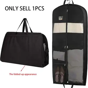 Clothes Covers Protector Bags, Suit Carrier with Handles, Foldable Hanging Suit Bags and Garment, Travel Garment Bag with Zipper Pocket, Suit Bag for Suits, Dresses, Coats, Dustproof Cover, Durable Cover