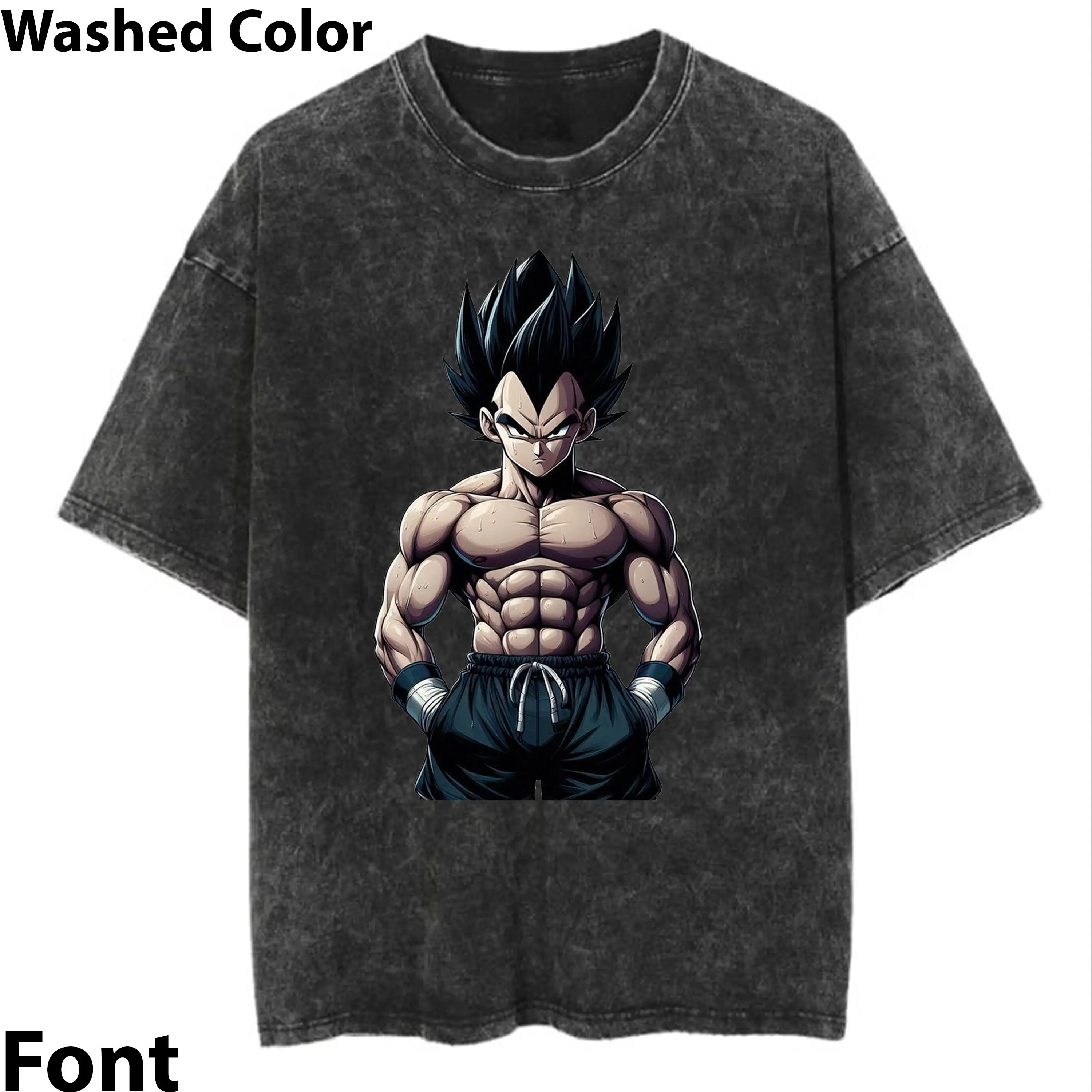 Vintage Vegeta Gym T-Shirt, Anime T-Shirt, Workout T-Shirt, Gym T-Shirt, Pump Cover, Weightlifting T-Shirt, Manga Vintage Crewneck , Gift Menswear Top