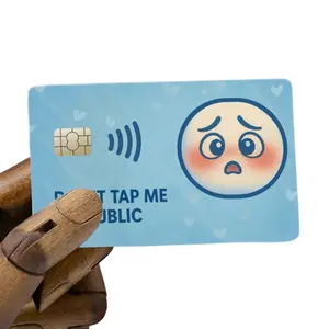 Don’t Tap Me in Public Credit Card Cover – Cutesy Shy Meme Vinyl Sticker