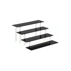 Tier Perfume Organizer Stand, Acrylic Risers Display Stands, Display Risers, Perfume She 4 lf Dessert Display for Party, Figure Stand Funko POP Shelves, Black Cupcake Stand Holder