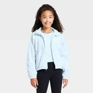 Girls' Piped Windbreaker Jacket - All In Motion