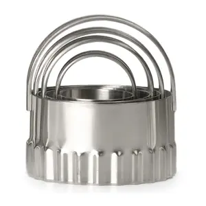 RSVP Set of 4 Round Rippled Biscuit Cutters