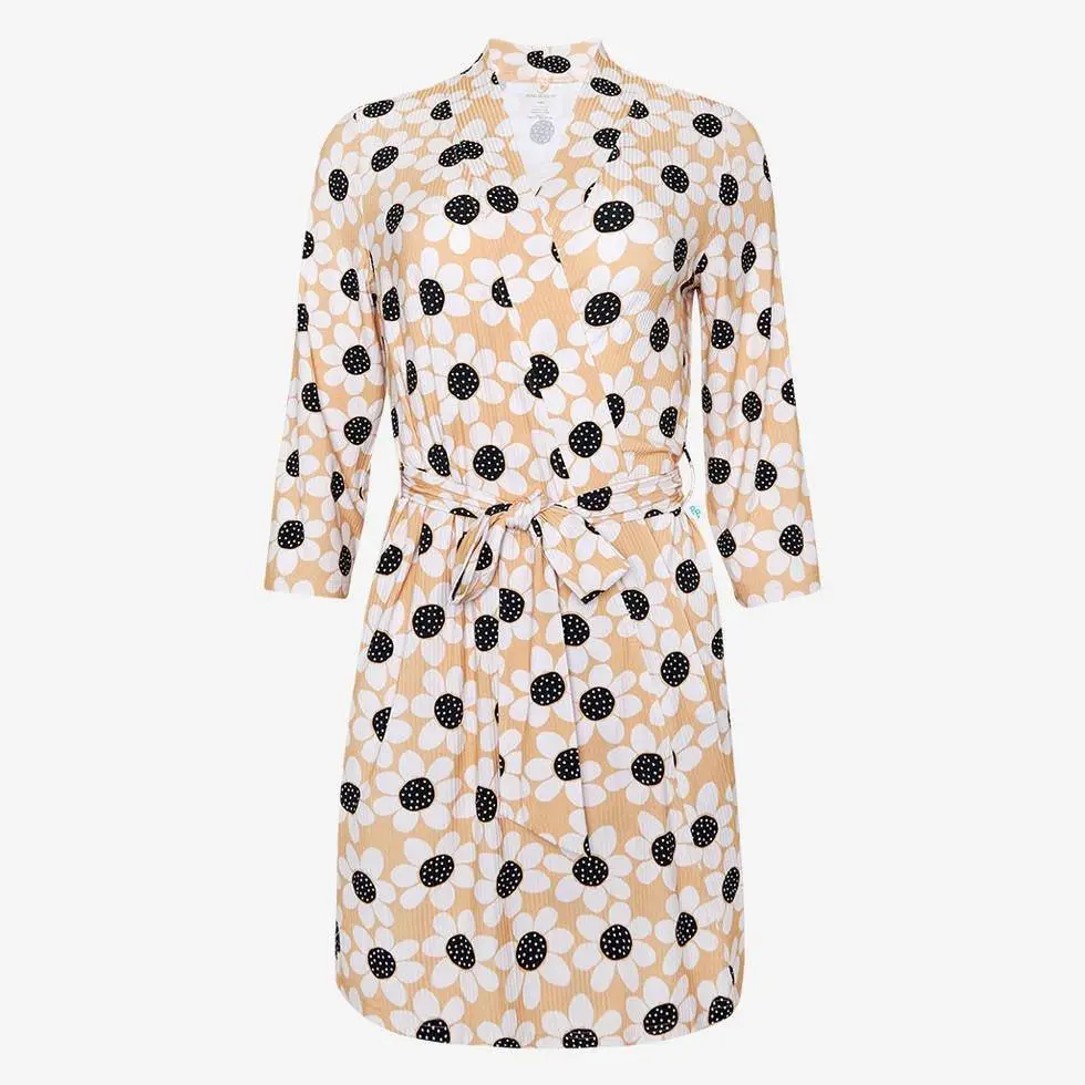 Women's Bamboo Maternity Robe with Pockets - Reagan (Floral)