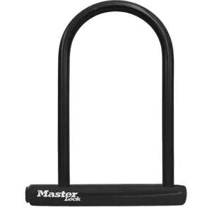 Master Lock Black Bike Lock with Key, Standard Size U-Lock for Bicycles and Other Outdoor Equipment, Anti-Theft Lock for Bikes, 8320D