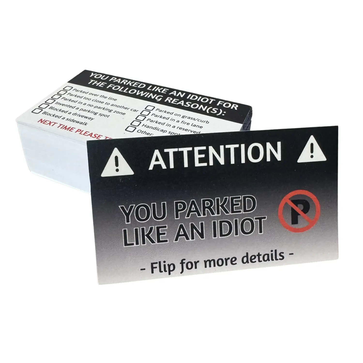 You Parked Like An Idi*t Cards (Bad Parking Funny Prank Cards)