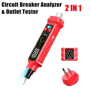 DELIXI ELECTRIC 2-in-1 Circuit Tester & Voltage Tester, Outlet Tester, AC Voltage Detector for 2-440V circuit, Outlet Circuit Analyzer with LCD Display, NCV Function & Flashlight, Integrated Polarity & GFCI Tester, All in One Portable Detector Tool summer