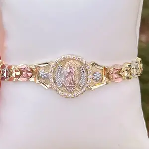 18k gold plated  Virgen de Guadalupe gold plated bracelet
