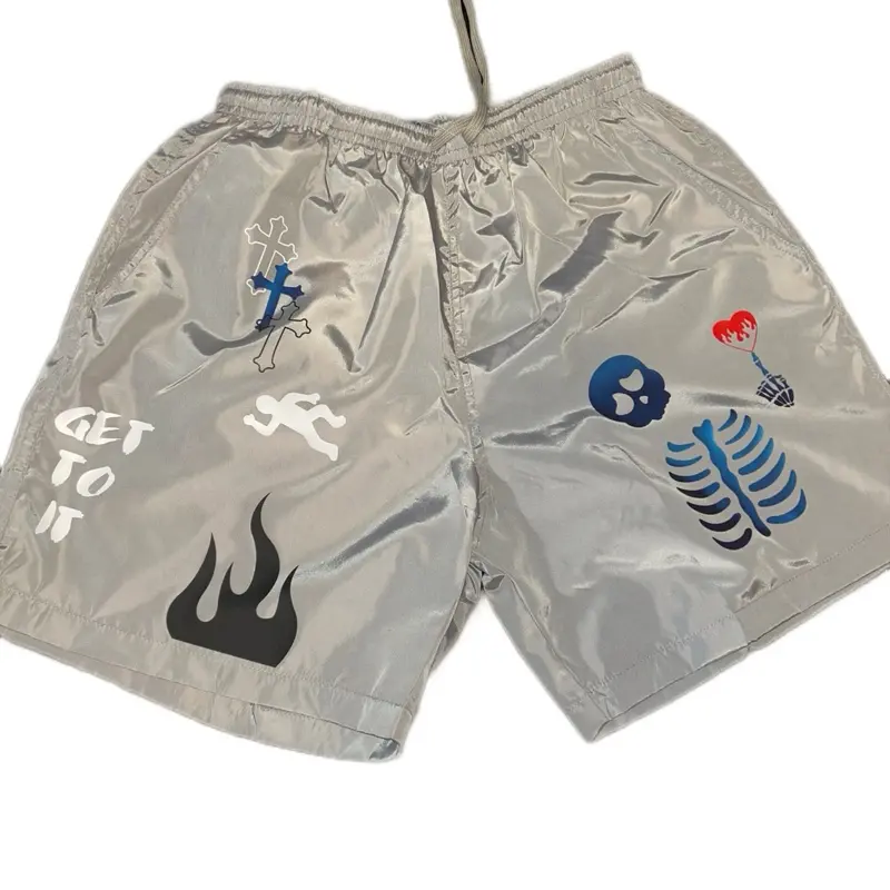 Baltimore Brand Get To It Windbreaker Shorts with Unique Designs and Text Logo. Fashionable great fit.