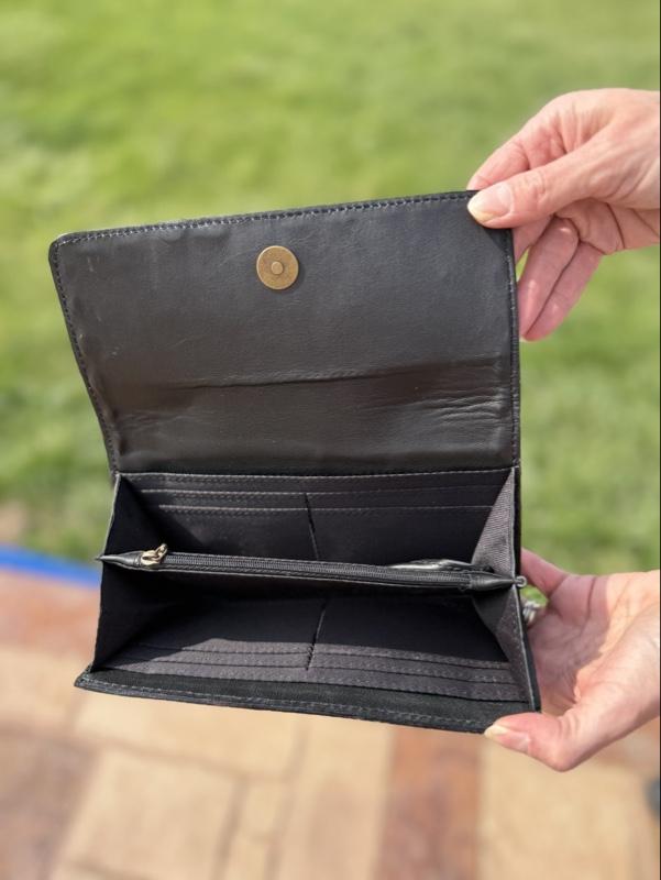 Black & White Tooled Leather Wallet