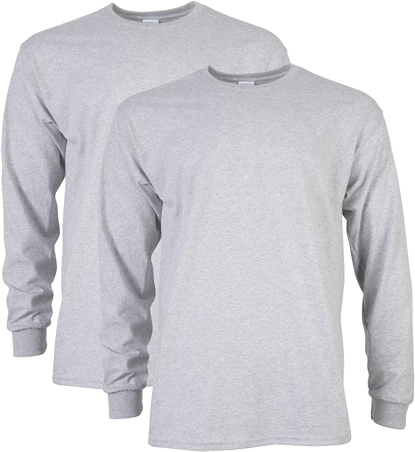 Gildan Unisex Long Sleeve T-Shirt – Cotton Crewneck Tee, Casual Plain Top, Pack of 2 Men & Women Everyday Shirt