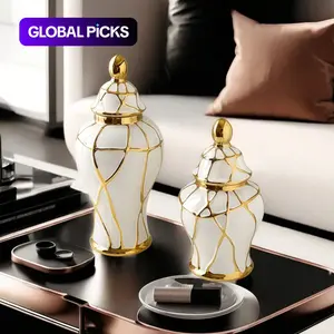 Elegant Ceramic Crackled Vase, Modern Ceramic Vase, Decorative Vase for Office Desk Flowers, TV Stand Decor, Living Room Table Arrangements, Dried Flower Display, Home Decorative Vase #GLOBAL PICKS