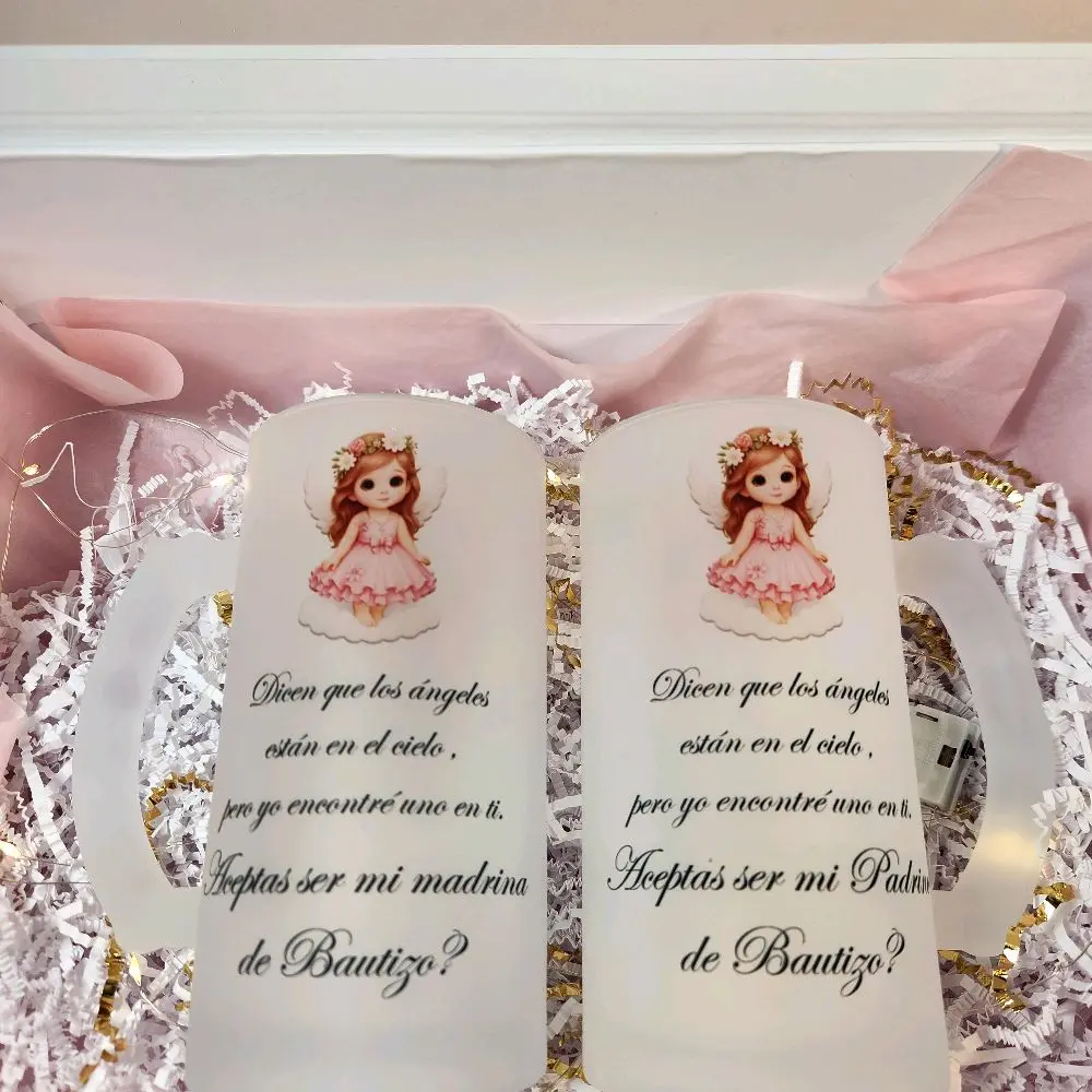Godparents proposal box with a set of two glasses and a beautiful card
