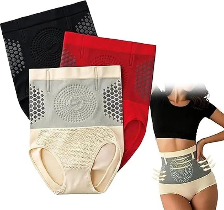 3PCS High-Waist Shapewear Set – Including 4-in-1 Toning Shorts, Tummy Control, Hip Lift & Breathable Mesh Seamless Slimming Underwear