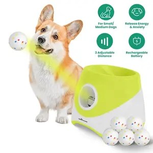 Automatic Pet Ball Launcher for Dogs, Rechargeable Interactive Fetch Toy with 3 Adjustable Distances Small Medium Dogs-5632 home multi-pet