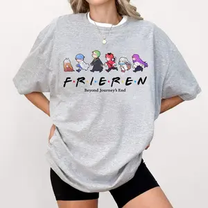 Frieren Beyond Journey's End Friends Shirt, Frieren Cute Chibi Cartoon Shirt, Frieren Sweatshirt, Frieren Unisex Cotton Tee