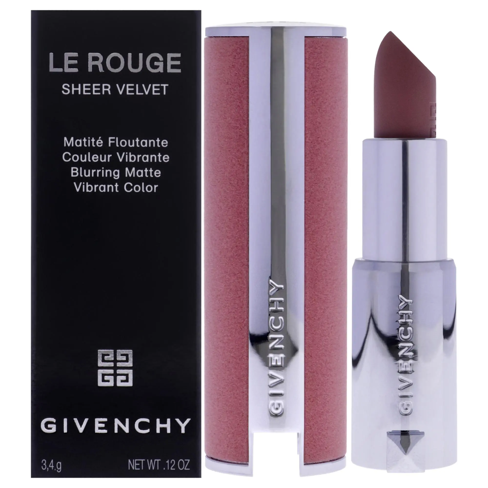 Givenchy Women's Le Rouge Sheer Velvet Matte Makeup Lipstick - 10 Beige Nude, 0.12 oz, Refillable, Sheer Finish, Velvet Texture, Blurring Matte, 0.12Oz