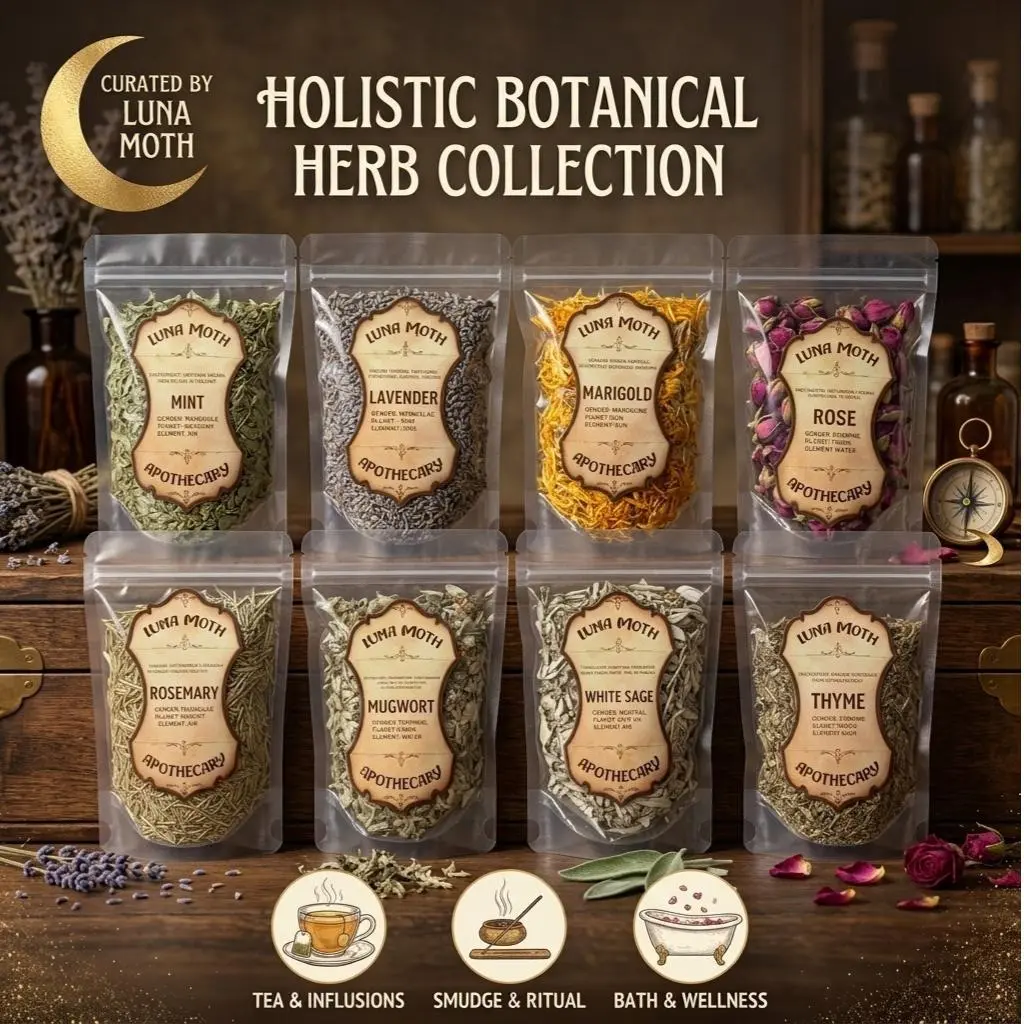 8-Pack Natural Dried Herb & Botanical Flower Set | Premium Scented Kit for DIY Candle Making, Soap Making, Altar Setup – Ideal for Beginner Witches with Magical Properties Handmade Gifts Soap Making Supplies