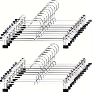 20/30pcs 20/30-Piece Windproof Pants Drying Hangers with Clips, Clothes Storage Rack for Pants, Bras, Scarves, Underwear, Closet Organizer Hanging