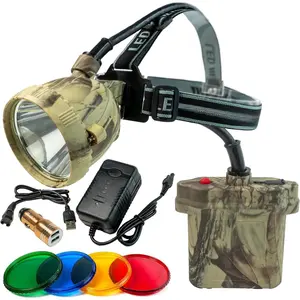 Coon Hunting Lights,Camo LED Hunting Headlamp with 6 Lighting Modes, 4 Powerful LEDs, Rechargeable Headlight Waterproof for Coon, Coyotes, Hog, Predators
