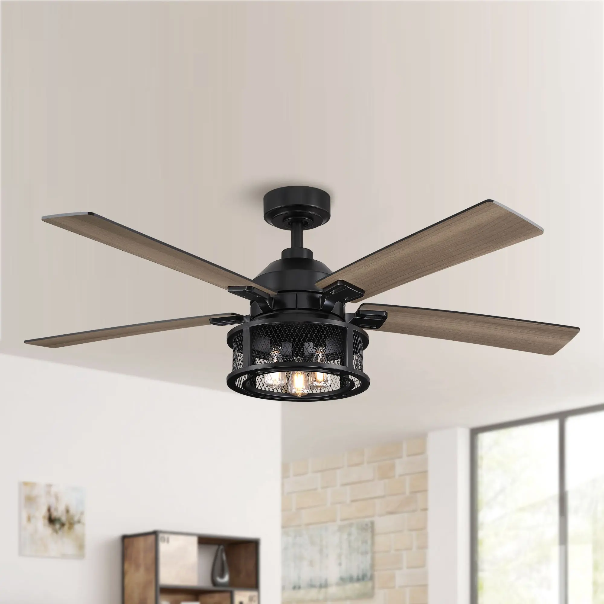Parrot Uncle 52 Industrial Reversible 5 Blade Mesh Led old Ceiling Fan