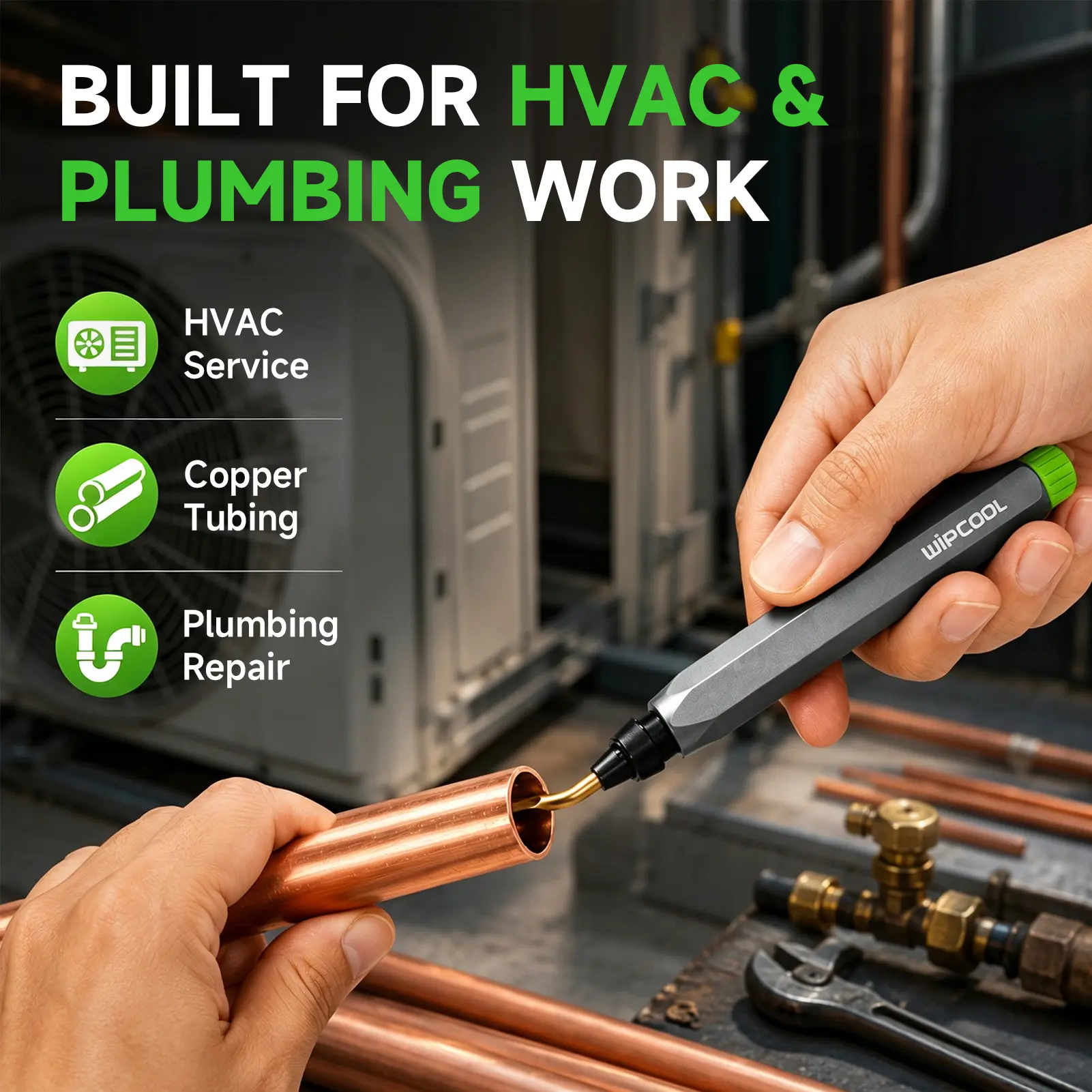 WIPCOOL HD-1 Multi-Material Deburring Tool Kit, 360° Swivel Titanium-Coated Reamer with 10 Spare Blades, Burr Edge Removal Tool for Tight Corners, Copper, Plastic, Resin, 3D Printing, HVAC & AC Refrigeration