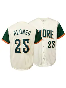 Men's Baltimore 25 Embroidered Baseball Jersey Retro Color Block Casual Sports Shirt Sports Tops