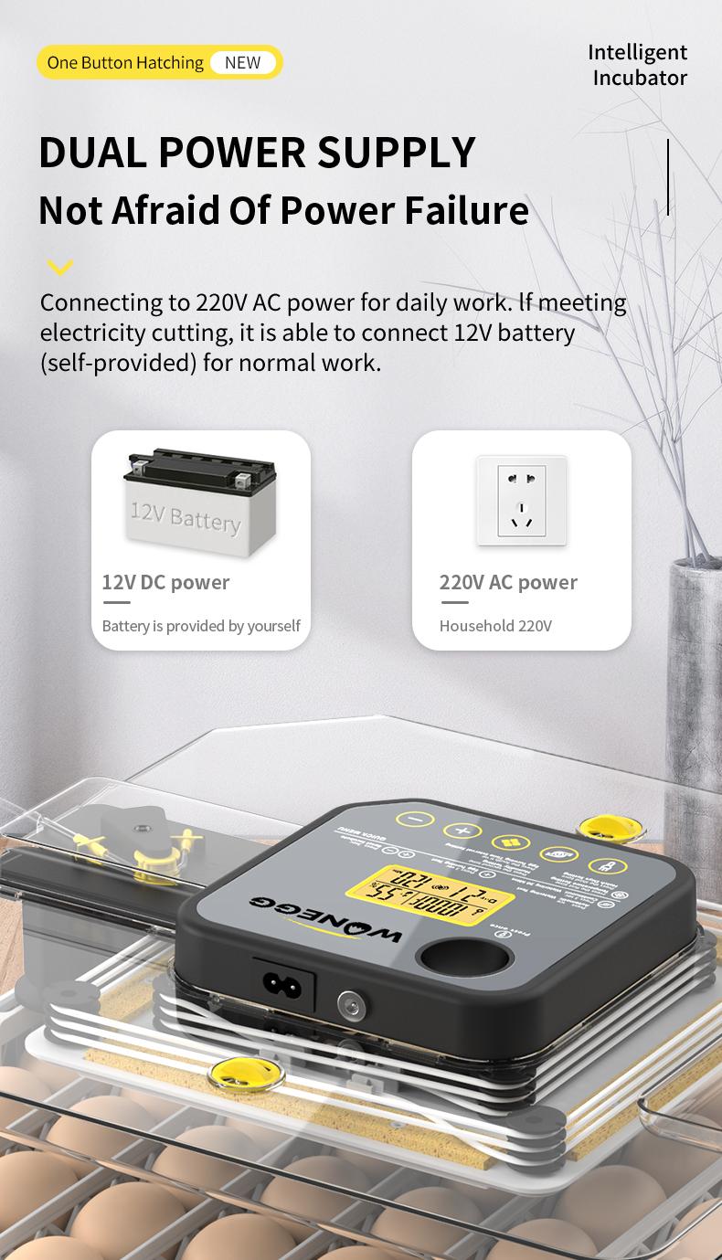 48 Egg Incubator for Hatching Eggs,Automatic Egg Turning and Humidity Control, with Automatic Water Serving,360° View Poultry Incubator for Hatching Chicken Duck Quail Parrot