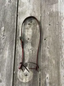 Oiled Harness Split Ear Headstall With Cowboy Gambler Buckle