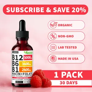 (1-PACK) Vitamin B12 Liquid Supplement Drops with B6, B1, Niacin & Folate - Edible Support for Energy, Brain & Heart, Non-GMO & Gluten-Free, 4 FI Oz
