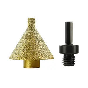 LOZLIN Diamond Tapered Chamfering Bit 5/8-11 Thread Hole Opener for Tile Marble & Quartz Umbrella Grinding Tool for Drilling Reaming & Edge Beveling