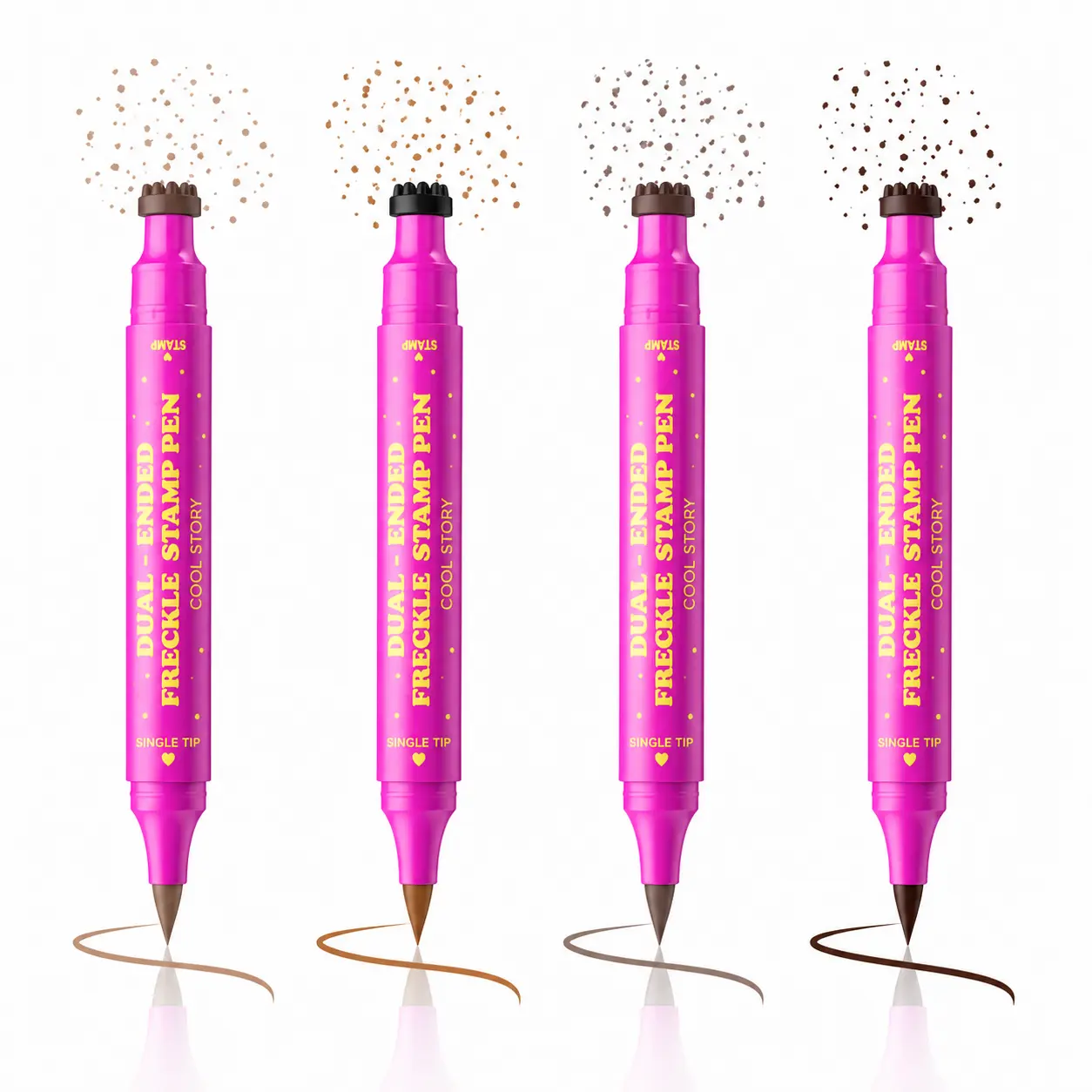 3 In 1 Freckle Stamp Eyeliner Pen, Multifunctional Waterproof Liquid Eyeliner Natural Fake Freckles Makeup Tool, Long Lasting Smudge Proof Freckle Marker for Daily Eye Makeup Cosmetics