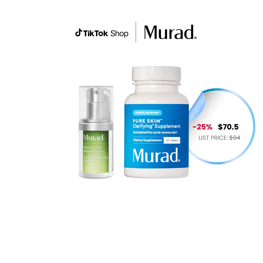 [TikTok Exclusive Bundle] Pure Skin Clarifying Supplement + Retinol Youth Renewal Serum Bundle