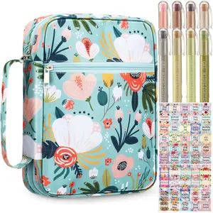 3 Pack Bible Cover Case for Women 10'' Floral Carrying Book Case, 8 Pens, 90 Tabs Bible Cover Bag Portable with Bookmarks for Study Christian Gift