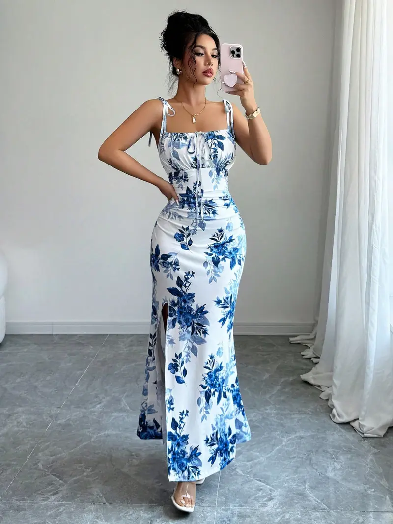 teal blue bridesmaid dresses Convertible Long A-line Dusty Blue Tulle Bridesmaid Dresses – ClaireBridal main image 1