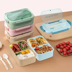 Back to School Supplies,Bento Box for Adult, 1220ml Lunch Box, Large Capacity Bento Box with Spoon & Fork & Knife & Chopsticks, 3-Grid Food Storage Container, Kitchen Accessories,  Winter Gift, 2025 Kitchen Gadgets, Insulated Food Container, Summer