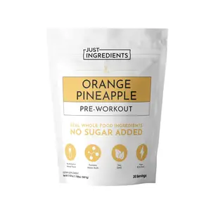 Just Ingredients Orange Pineapple Pre-Workout | 30 Servings, BCAA Blend, Beta Alanine, Citrulline Malate, Ginseng, Maca Root, Taurine| Supports Energy, Focus & Endurance