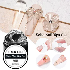 FourLily 4-in-1 Non-Stick Hand Solid Nail Gel, Builder Gel Nail, Clear 3D Gel Nail Polish for Extended Nail Gel Nail Shaping and Sculpting with Stereo Nail Shaping Gel, Gel Nail Art, DIY Manicure