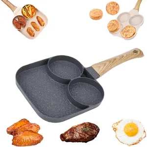 1 Piece Household Aluminum Maifanshi Multi function Egg Frying Pan Kitchen Pan Non stick Pan Breakfast Egg Burger Small Frying Pan Steak Pan Suitable for Kitchen and Outdoor Use