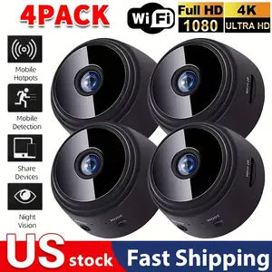 2025 NEW 4pc Smart HD A9 Camera, 1080P, Night VisionMotion Detection, APP Remote Control Viewing - Suitable for Youngsters/Pets/Nanny Indoor and Outdoor Portable Camera WideAngle Lens Thoughtful Butler