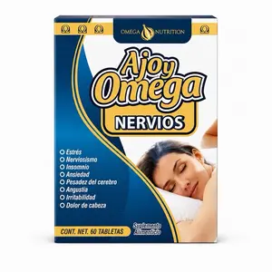 Ajoy Omega Nervios Herbal Relaxation Supplement Capsules for Stress Relief Sleep Support Calm Mood & Nervous System Wellness 60 Tablets