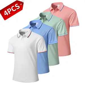 Summer new men's comfortable POLO shirt, classic button-down solid-color lapel top