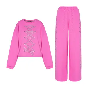 TCH - Fashion , Bow , Pink , Hoodie Set , 2025 , Autumn/Winter , New , Women