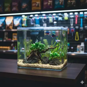 2-Gal Easy Care Betta Fish Tank, Modern Arch GPPS Plastic Construction, 3-Color Design