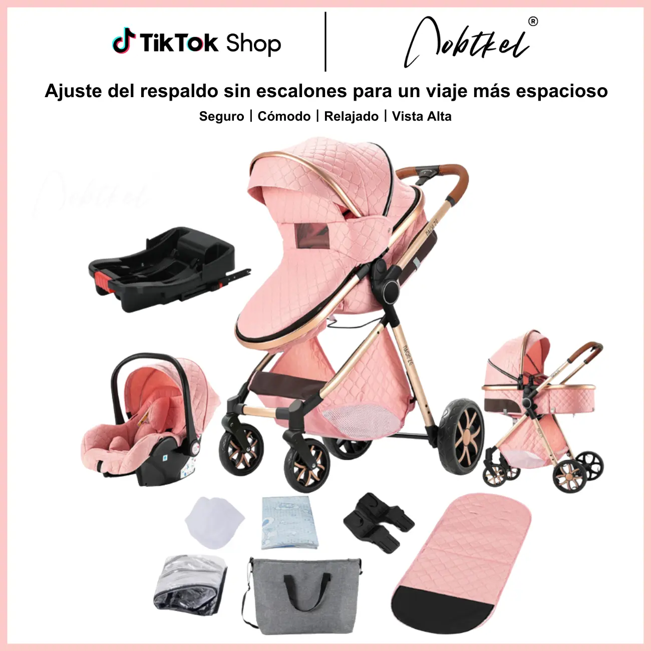 [Weekly Picks] Aobtkel 4-in-1 Infant-Safe Bassinet Stroller - Rubber Tires, Fully Collapsible 360-Degree Design, Sunshade, Adjustable, 1-Click Fold, Lightweight Travel Stroller, Accessories Combo Set, Multifunctional Lightweight Diaper Handbag#Summervibes