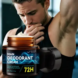 Men's Fresh Deodorant Cream, Natural Deodorant, Long-Lasting Cooling Effect, Soothes Skin Discomfort, Deep Odor Removal, Gentle Texture, Suitable for Sensitive Skin, Anti Odor Cooling, Body Deodorizer