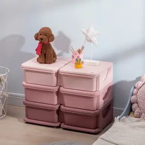 【US-based sellers】3 Tier Kids Storage Unit, 6 Drawer Chest Toy Organizer Plastic Bins for Kids Bedroom Nursery Kindergarten Living Room for Boys Girls Toddlers