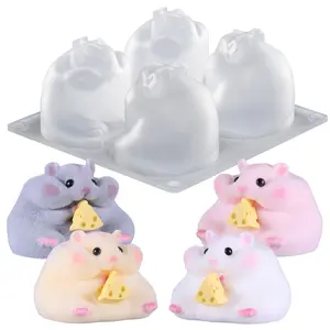 4-in-1 Hamster & Chick & Capybara Silicone Molds for Taba Squishy, 3D Animal Molds to Make Decompression and Cute Birthday Gift for Hamster Lover, Flexible and Durable Resin Mould - LET'S RESIN
