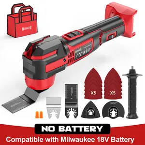Cordless Oscillating Tool Compatible with Milwaukee 18V Battery (NO BATTERY!!), 6 Variable Speed Brushless-Motor, multi tool kit for Cutting Wood Nails Remove Grout & Sanding