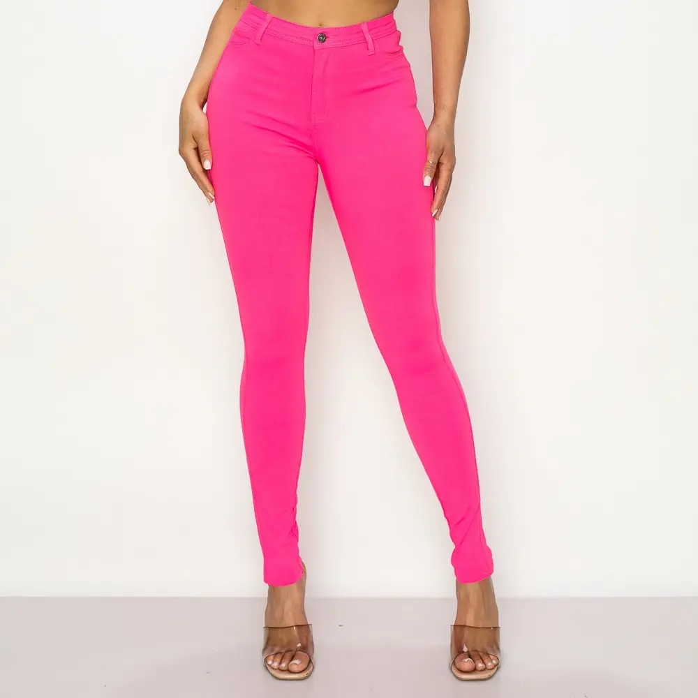 Eva - High Waisted Super Stretchy Neon Colored Skinny Women's Jeans - Lover Brand Fashion Denim Fit Womenswear Belt Style Casual Comfortable