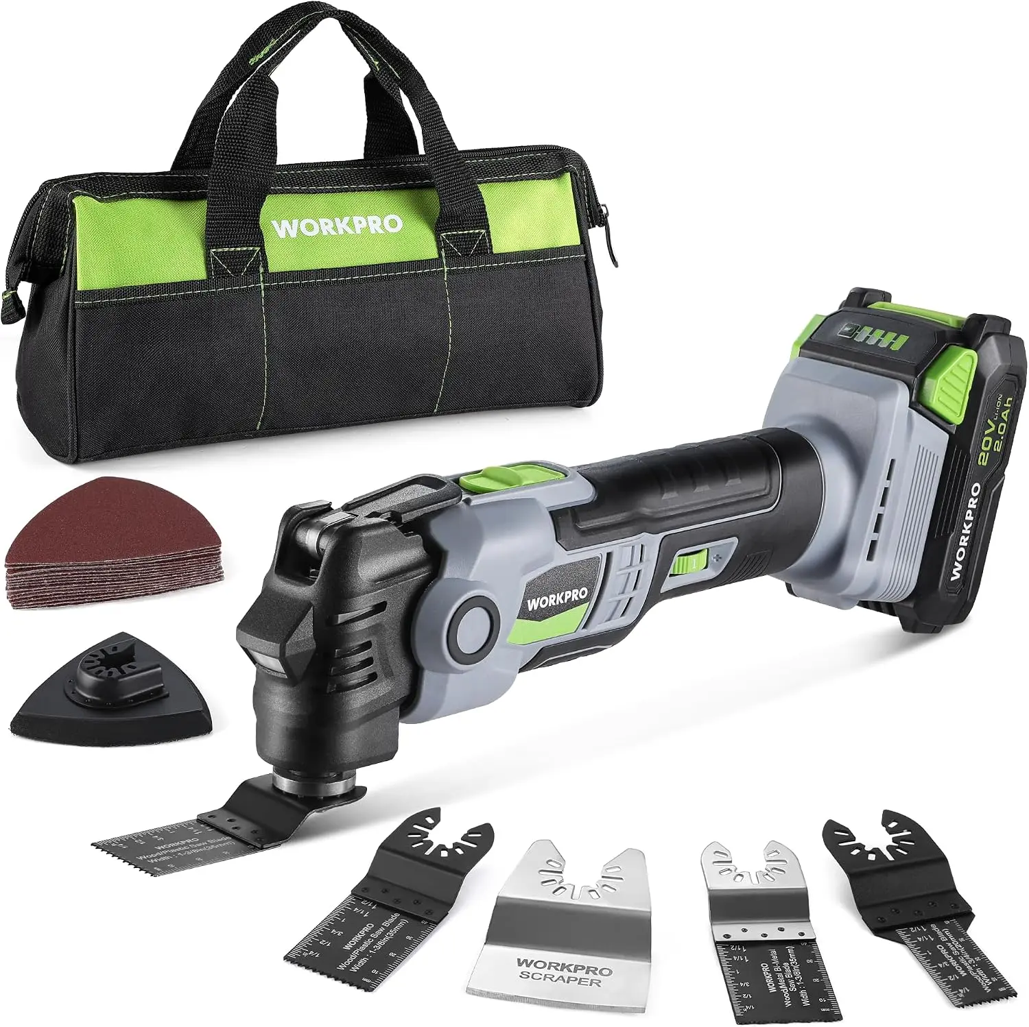 WORKPRO 20V Brushless Cordless Oscillating Multi-Tool Kit